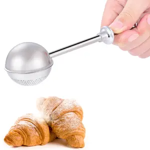 Flour Duster for Baking, One-Handed Operation, 304 Stainless Steel Powdered Sugar Shaker Duster, Pick Up and Dust Flour Sifter, Gift Package