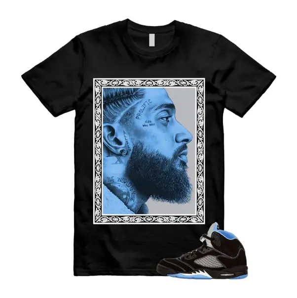 Black University Blue 5 Sneaker Match Shirt, Black University Blue 5 Outfit Shirt, Black Graphic Tee, Casual Outfit Shirt for Men Women, Sneaker Lover Gift