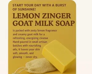 Lemon Zinger Goat Milk Soap | Bright Citrus Scent | Handmade Moisturizing Soap | Natural Skincare Bar