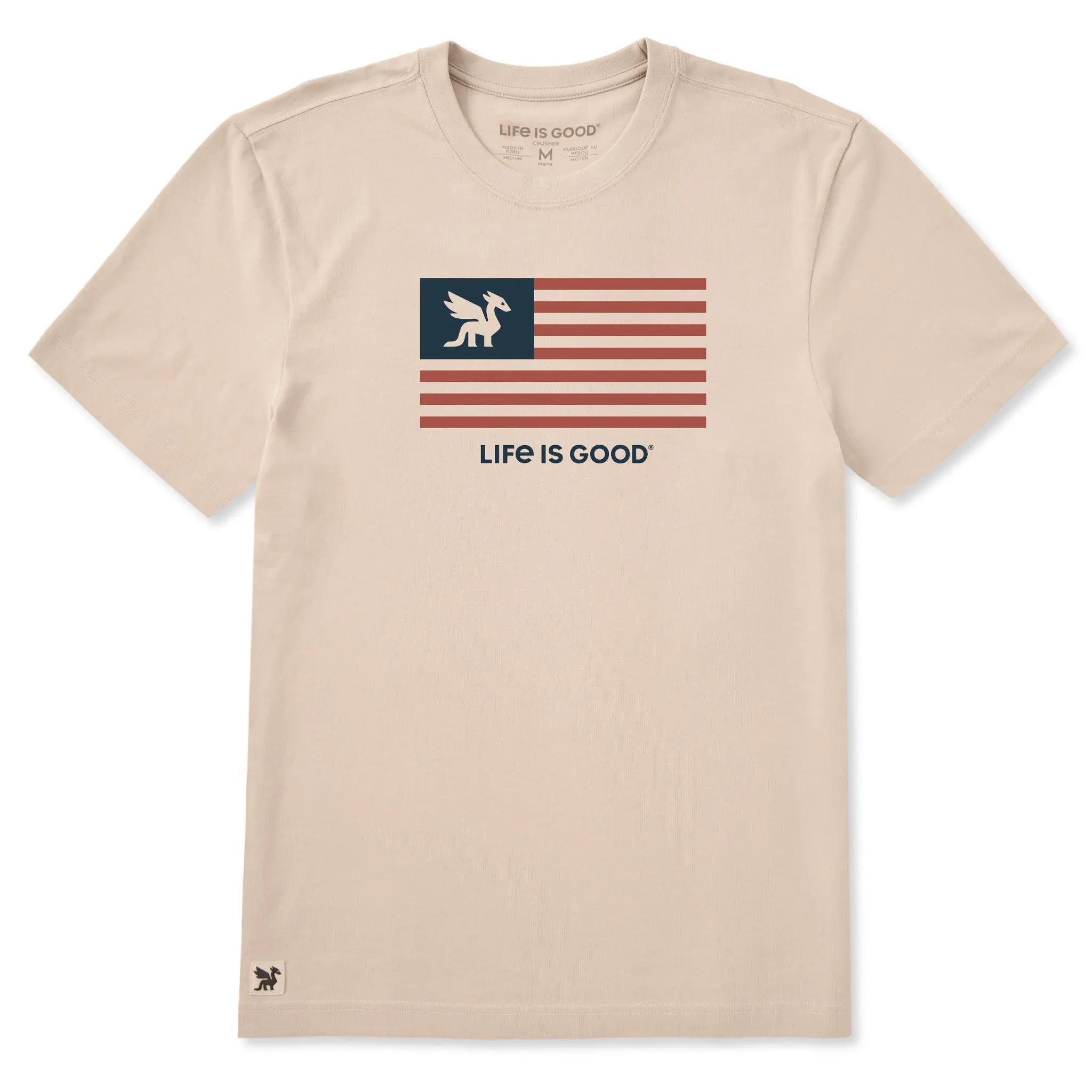 Men's Dragon USA Flag Short Sleeve Crusher Tee