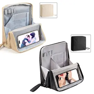 Makeup Bag Standing- Large Capacity Waterproof Organizer w/ 8 Compartments | Portable Oxford Cloth Cosmetic Case | Travel-Friendly Toiletry Storage