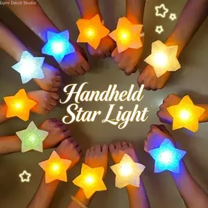 Colorful Handheld Star Light – Soft Glowing Star Shaped Wrist Light for Concerts, Parties, Weddings, and Festivals – Reusable LED Decorative Light