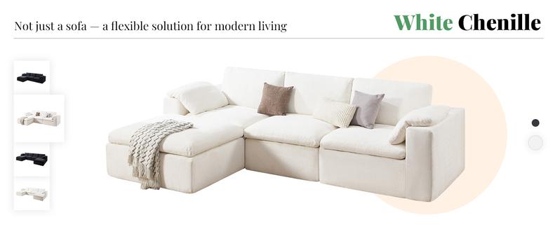 【Ships in multiple Boxes】AMERLIFE 130 inch Cloud Couch Sectional, No-Assembly Modular Sectional Sofa with 83.5 inch Deep Chaise, Oversize Cloud Couch for Living Room 【Ships in multiple Boxes】AMERLIFE 130 inch Cloud Couch Sectional, No-Assembly Modular Sectional Sofa with 83.5 inch Deep Chaise, Oversize Cloud Couch for Living Room