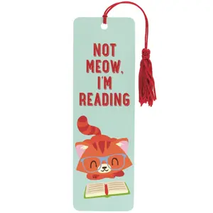 Not Meow, I'm Reading! Cute Cat Bookmark for Kids - Foxy's