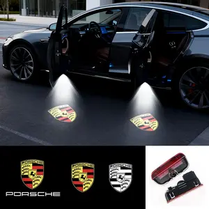 2/4 Piece Set Porsche Car Door Logo Lights, LED High Definition Welcome Projection Lamp, Car Accessories for Porsche Cayenne Boxster 911 Carrera4 S3/s4