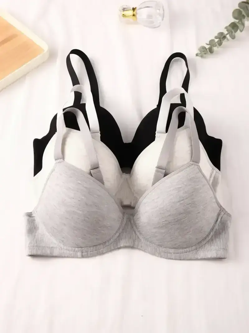 Women's Solid Push Up Bra, Adjustable Strap Underwire Bra for Daily Wear, Comfortable Breathable Lingerie for All Seasons, Breathable Fit Bra, Shapedly Bra