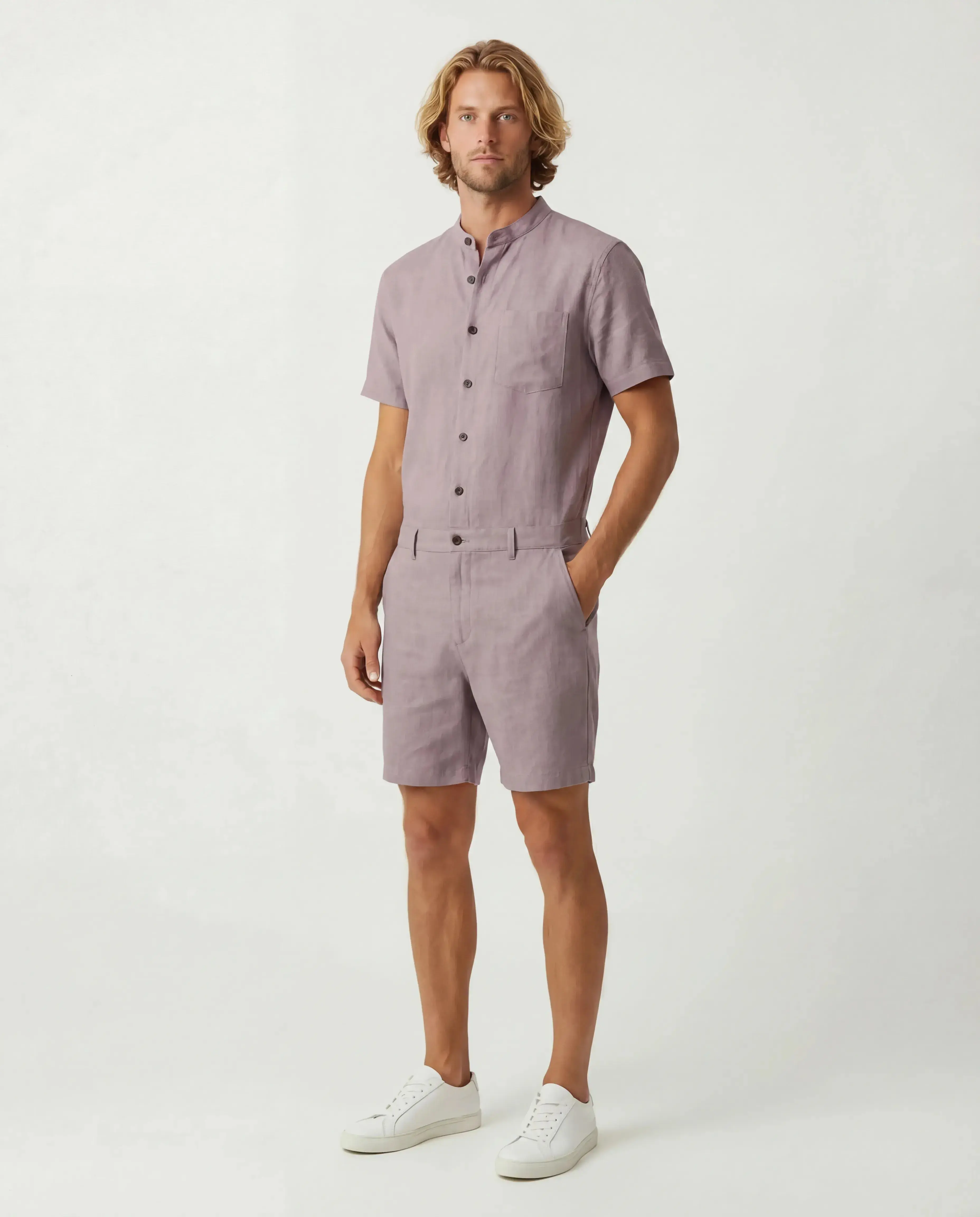 Lavender Linen Romper