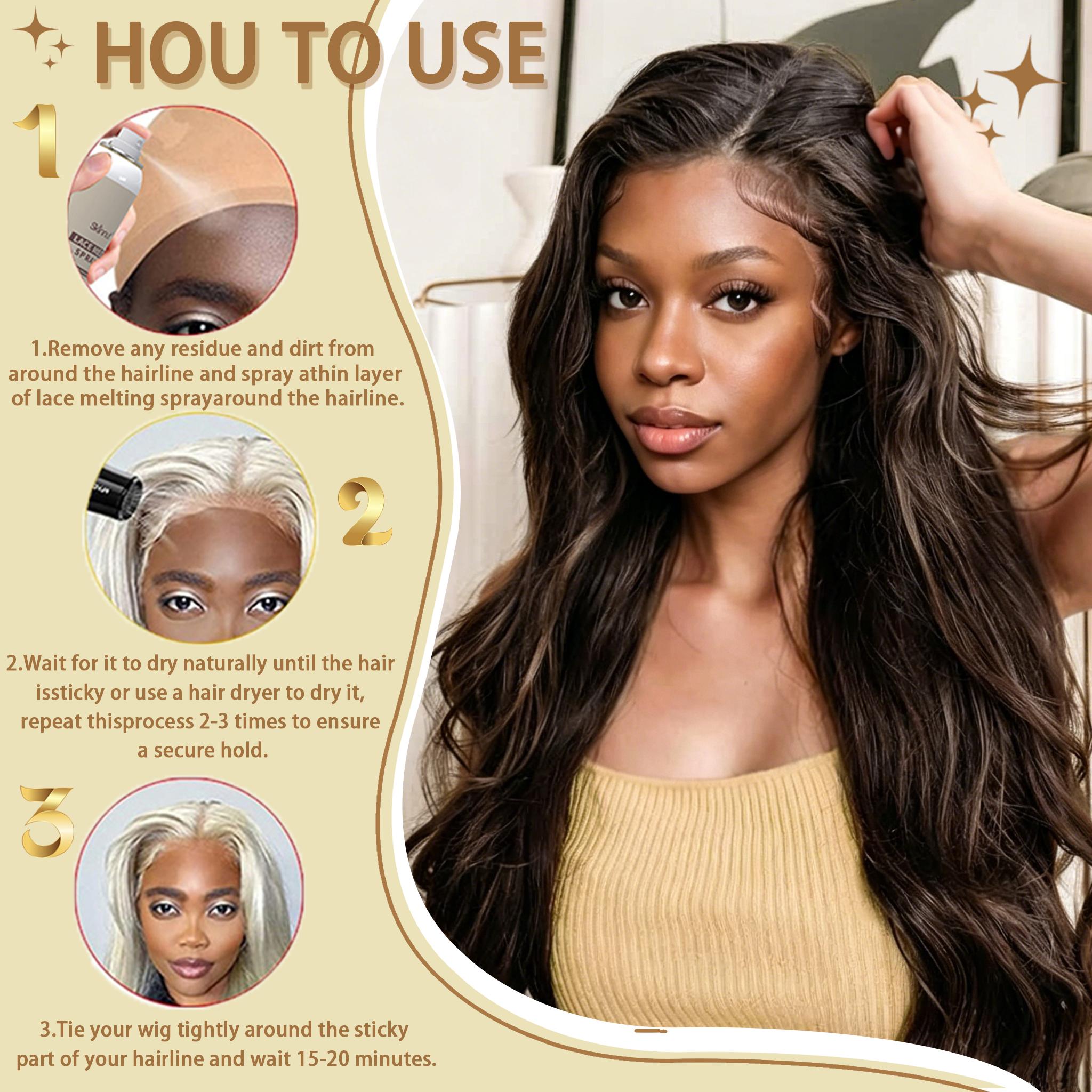 Lace Melting Spray And Holding Spray, Extra Hold Melting Spray for Lace Wigs, Strong Natural Forming Hold with Fast Drying/No Residue, 5.07 FL OZ 150 ML