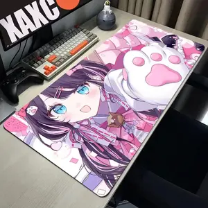 VSPO VTuber Anime Anti-Scratch Mouse Pad, Large XL Gaming Desk Mat with Smooth Cloth Surface, Anti-Slip Rubber Base, Durable Thick Design, Extended Keyboard Mousepad for PC Gaming Accessories, Anti-Scratch Mouse Pads