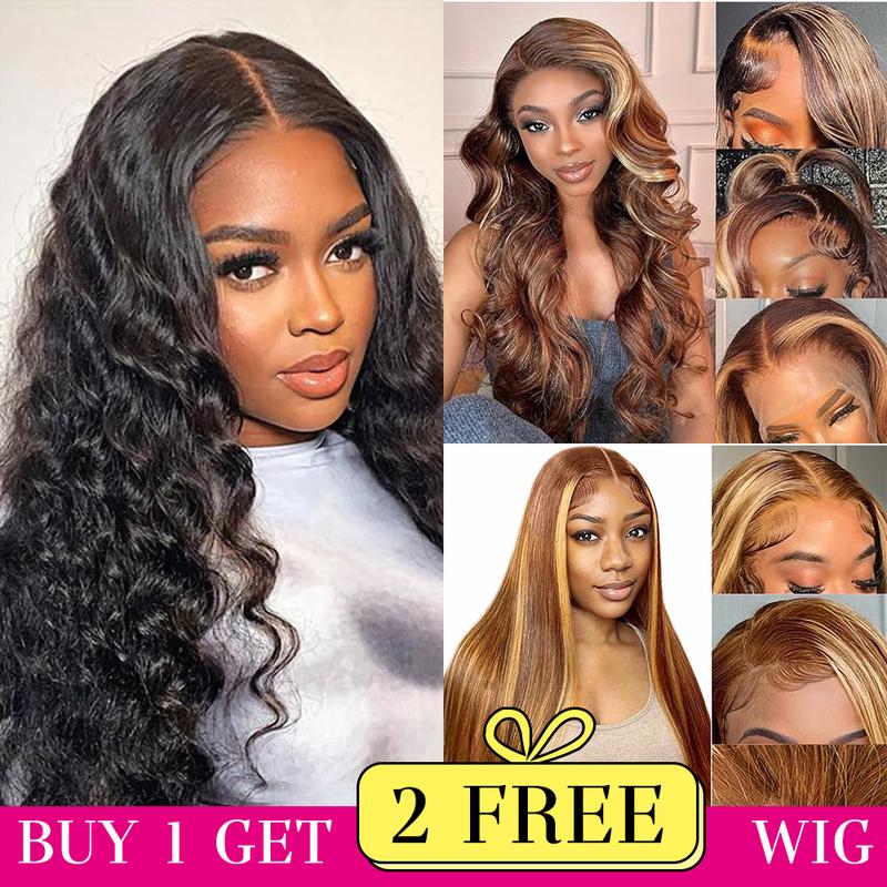 NEW[Combo sale 28"&22"&22"]" buy 1 get 3 wig Deep Wave 13x4 Lace Front Wigs Human Hair 180% Density Human Hair Wigs for Black Women