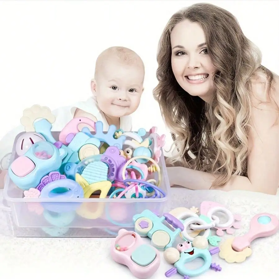 Baby Finger Teether Toy, 4/12/15pcs/set Baby Teething Relief Toy, Easy To Grip Design Teether Toy, Baby Soothing Teether Toy