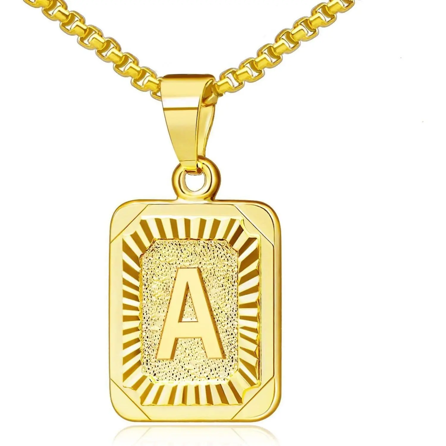 Milacolato Initial Letter Necklace for Men and Women - Elegant Capital Letter A-Z Pendants for Boys and Girls - Perfect Valentine's Day Gift Luxury Jewelry