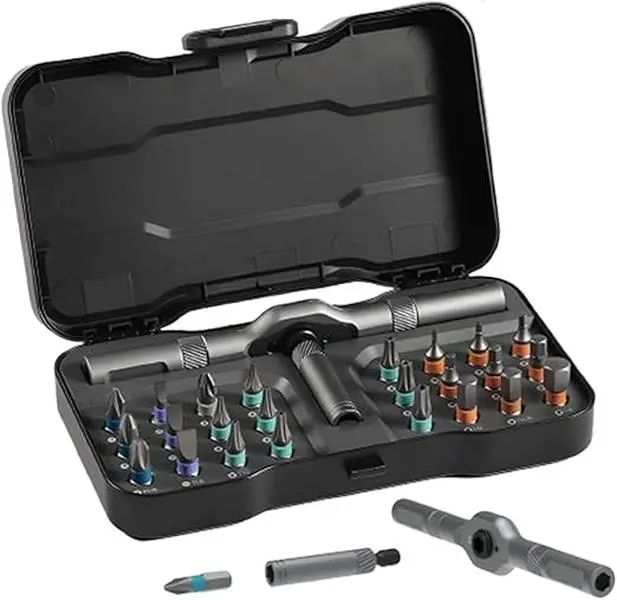24-in-1 Magnetic Multipurpose Screwdriver Kit – S2 Steel, 6.2-Degree Ratchet Design, 80% Less Effort Precision Tool for DIY Projects, Ideal Father's Day Gift, Multifunctional Screwdriver, Replaceable Screwdriver Bits