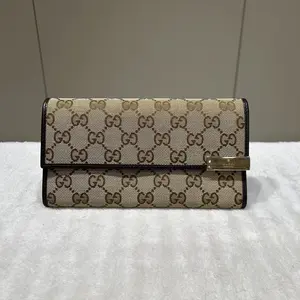 Pre-owned GUCCI Canvas Small Leather Goods long wallet 80025342