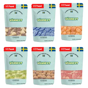 Swedish S-Patch Mix - 1/2 Pound Pack - 6 Tangy Fizzy Disk Flavors - Bonbon Snack - Soft Candy- Imported Sour Candy - TikTok Exclusive