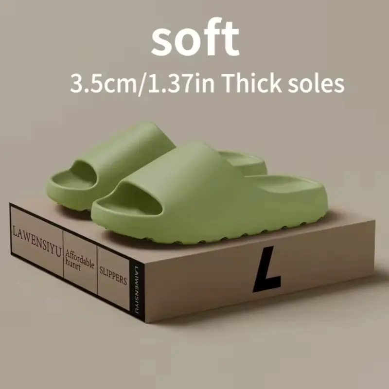 Unisex Casual Slides, Thick Cushioned Slip On Slippers Shoes with Anti-Slip Sole for Indoor and Outdoor House Use, Casual Slippers Shoes, Thick Cushioned Slippers