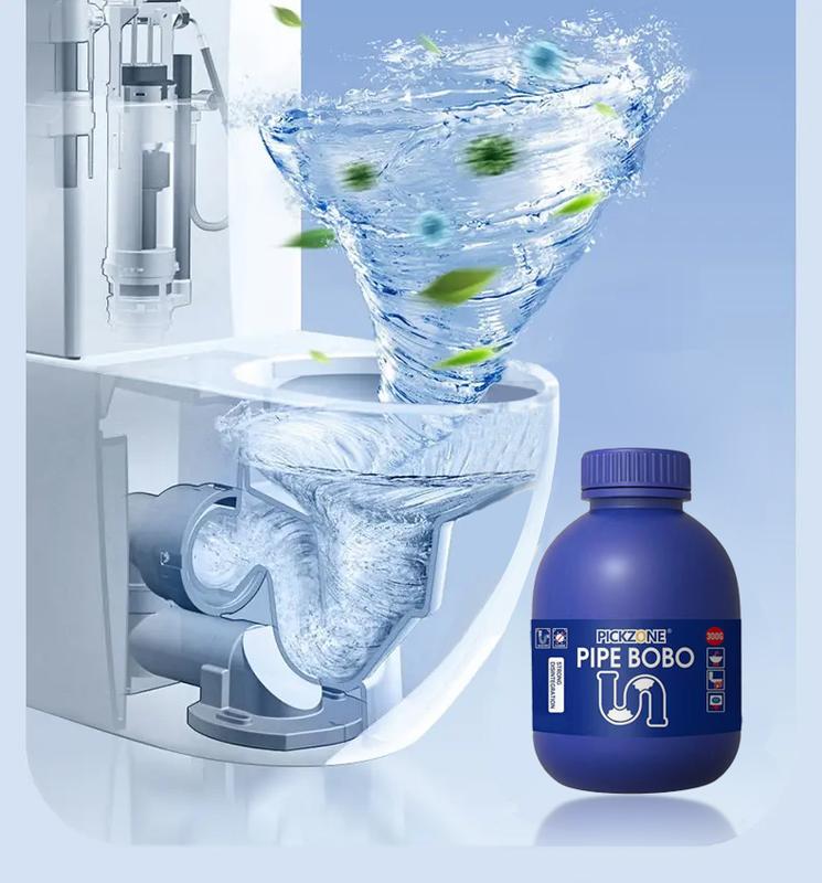 PICKZONE PIPE BOBO Drain Unclogger for Kitchen Shower & Tub Drains Safe for All Pipes Fast Acting Household Formula All Purpose Cleaner Garbage Disposal Cleaner