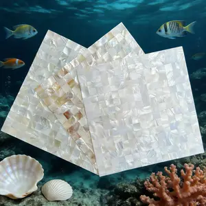 Natural Mother-Of-Pearl Rainbow Mosaic Shell, 5 Sheets A-Shaped Design, Moisture Proof Decorative Material for Living Room