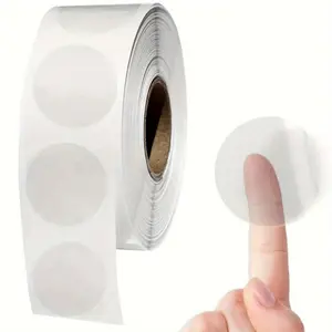 1,500 transparent round self-adhesive PET sealing labels-glossy crystal decorative stickers for envelopes and packages, durable plastic surface, easy to smear, suitable for safe closing, Decoration, packaging labels | glossy finish