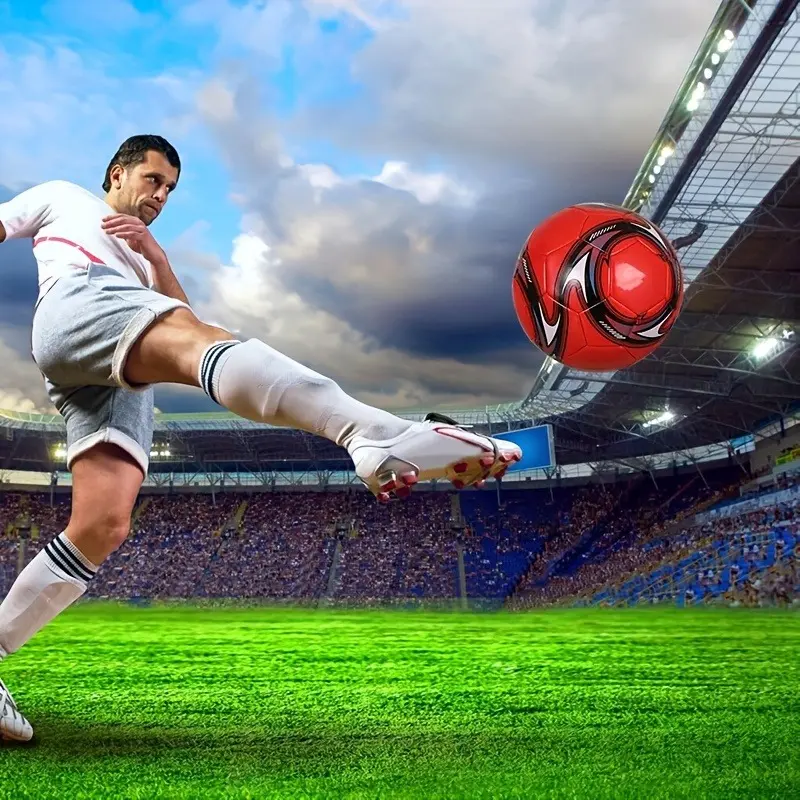 Adult Size 5 Soccer Ball, 8.46 Inch Diameter, Waterproof Durable PU Material, Machine Stitched, Indoor Outdoor Use, Enhance Sports Experience, Waterproof Football, Soccer Equipment