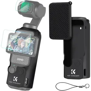 K&F CONCEPT Silicone Cover for DJI Osmo Pocket 3, Protective Case + Lens & Screen Protector Kit, Scratch-Resistant Sleeve Skin Cover, Gimbal Action Camera Accessories