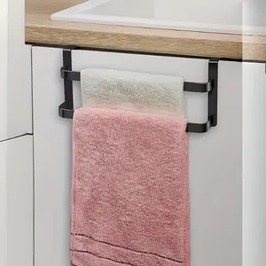 1pc Kitchen Cabinet Towel Rack, Double Kitchen Towel Rack, Cabinet Door Towel Rail, Bathroom Double Towel Rail Rack, Can Hold Hand Towels/Dish Towels And Towels, Shower Door Hanger, Bathroom Organizing Accessories