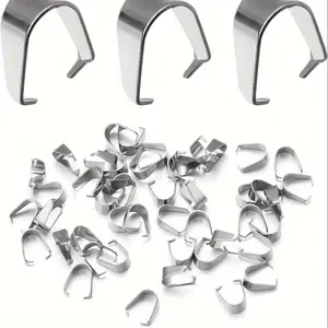 200pcs Stainless Steel Pinch Clip Pendant Clasp Bail Connector for DIY Necklace Jewelry Making Supplies Accessories Diy Jewelry Decoration