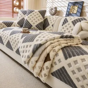Modern Plush Sofa Cushion, Non-Slip Pet-Friendly Couch Cover, Washable Sofa Slipcover, Sofa Couch Covers, All-Season Living Room & Bedroom Decor