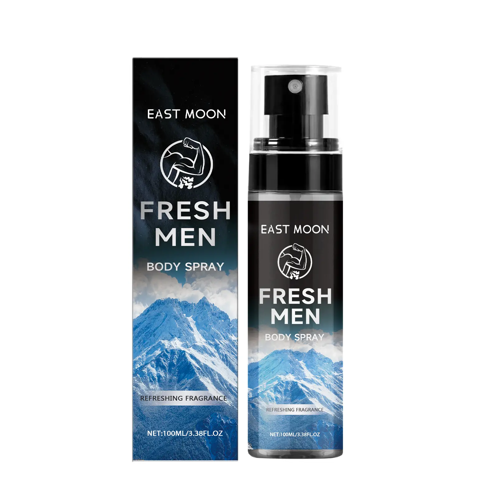 Men's Body Spray - Deodorant with Vanilla, Mint Aroma & Scent, Moisturizing, Long-Lasting Freshness, Portable, Elegant Charm