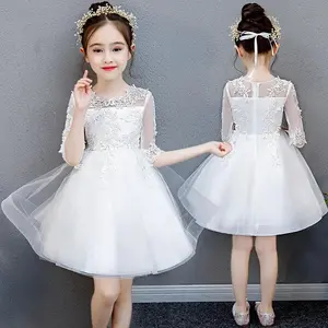 Girl's Party Birthday Princess Dress Fashionable Dress Flower Gir Puff Sleeve Wedding DressNew Performance Children's Hostwear Banguet Evening Gown