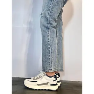 Black/White Leather Sneakers