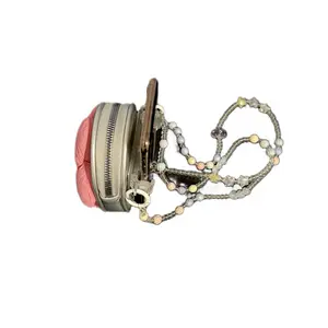 CLIP&GO Portable Coin Purse with Beaded Chain Strap for Easy Access and Stylish Carry