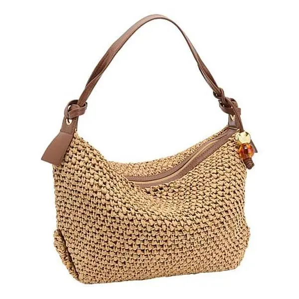 Wildflower Denver Straw Hobo Bag with Bag Charm Dangle Wildflower Denver Straw Hobo Bag with Bag Charm Dangle
