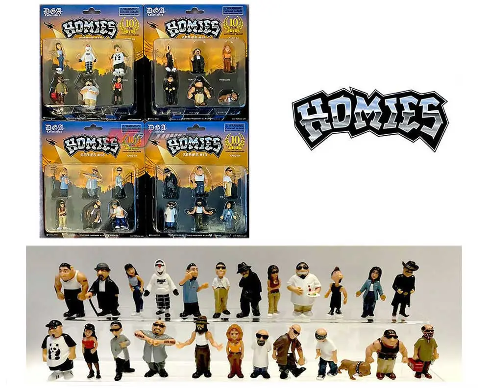 Homies Series 13 Complete Set-24x 1.75 inche Figures - DGA official Collectibles Blister Pack 4 Pack