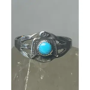 Phoenix ring Navajo band turquoise southwest sterling silver women girls