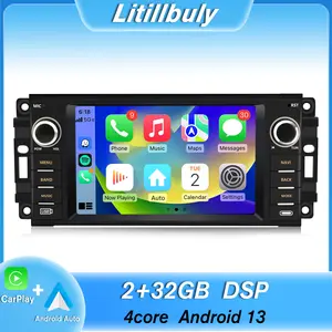 Car Stereo for Jeep Wrangler JK/Dodge/Chrysler touch screen has Android Auto Wireless Carplay, Bluetooth WIFI supports GPS Navigation