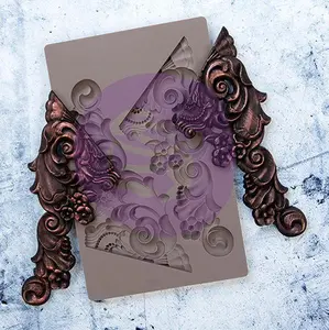 Redesign with Prima Redesign Décor Moulds® 5"x8" - Groeneville Crest Copyright #VA0002330662 For Furniture molding trim , Wall trim,3D Clay Moulding ,3d Resin mould, Soap Mold, Candle Mould