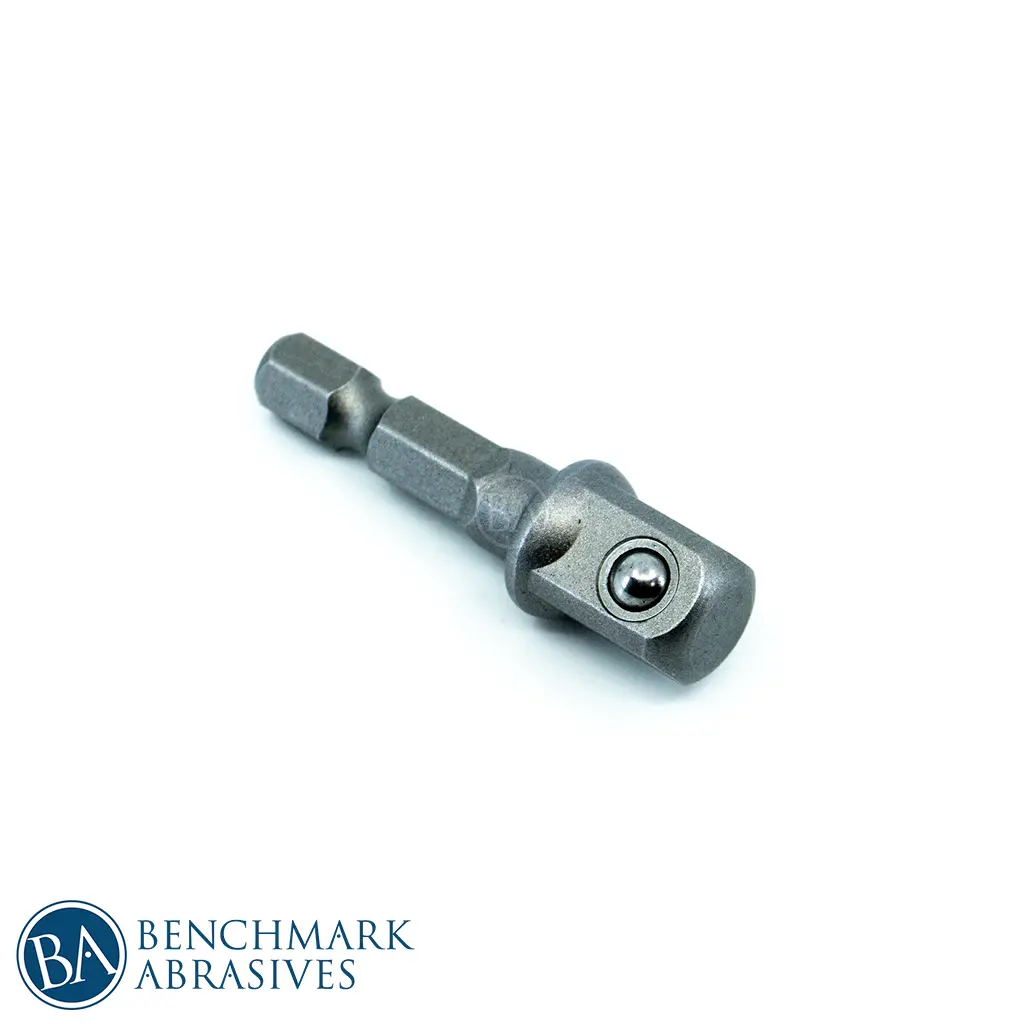 1-Piece Bit Holder Socket Adapter - 1/4” Hex Shank, 3/8” Square Drive, 1.625” Size, Ball Groove, Spring Lock, Quick Change for Drills, Impact Drivers