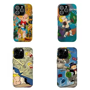 Hypebeast Street Graffiti Case | Funny Richie Rich Boxing Pattern | Vibrant Neon Money Bag Cover | for iPhone 16/15/14/13/12/11/17 ProMax Plus for Samsung phones, suitable for both men and women,  Perfect Gift for Women Men.A gift for the fans