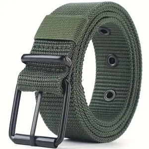 Breathable Nylon Belt with Pin Buckle - 44.48in Regular Size with 8 Holes, Youth-Focused, Unisex for Jeans