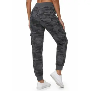 TBMPOY Women's Camo Cargo Joggers Pants XS-4XL Lightweight Quick Dry Hiking Travel Sweatpants Casual Outdoor Work Pants with 6 Pockets