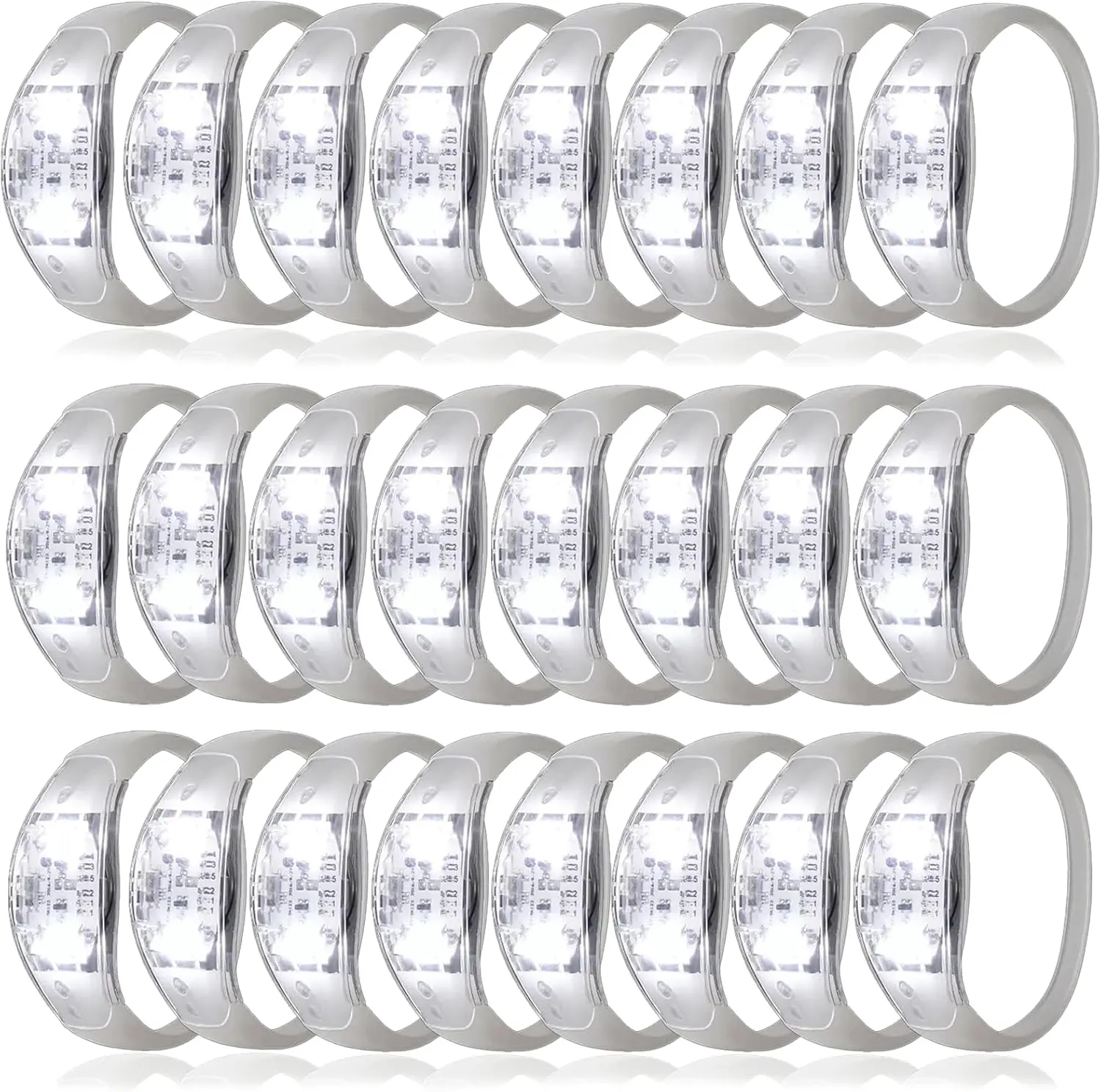 100 Pcs LED Bracelets Sound Activated with Flashing LED Strobe Music Control Light Up Bracelets for Rave, Game Prizes, Birthday Party Favor,Valentine's Day gift