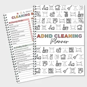 ADHD Cleaning Planner, Bundle Household Cleaning Schedule and Checklist Management