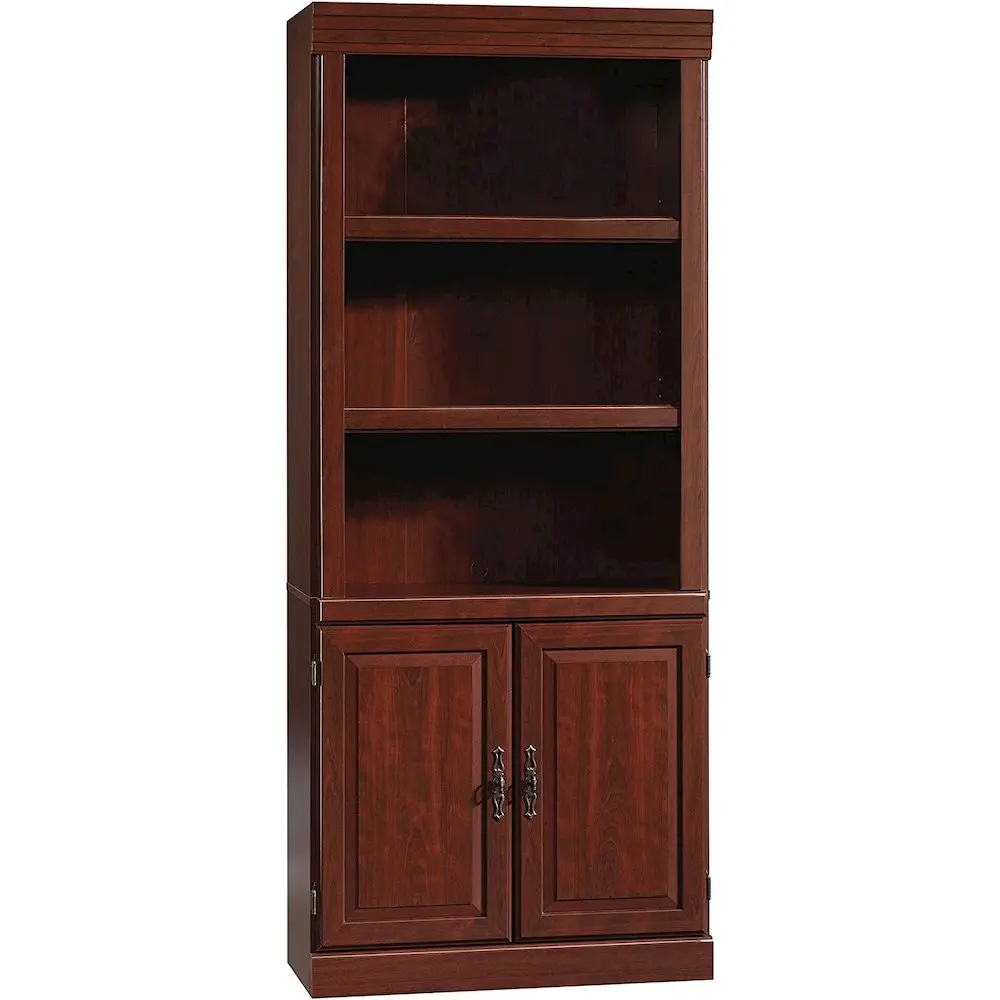 Heritage Hill Tall Freestanding Home Library Shelf - Traditional Style, Classic Cherry Finish, Indoor Storage Furniture with Adjustable Shelves & Versatile Display Options