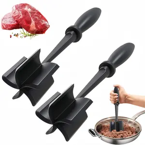 LMMAKE Professional Meat Chopper & Hamburger Patty Maker Heat Resistant Multifunctional Tool for Efficient Ground Meat Preparation & Potato Mashing Safe for Non Stick Cookware Surfaces Ideal for Home Kitchens Meal Prep & Burger Making