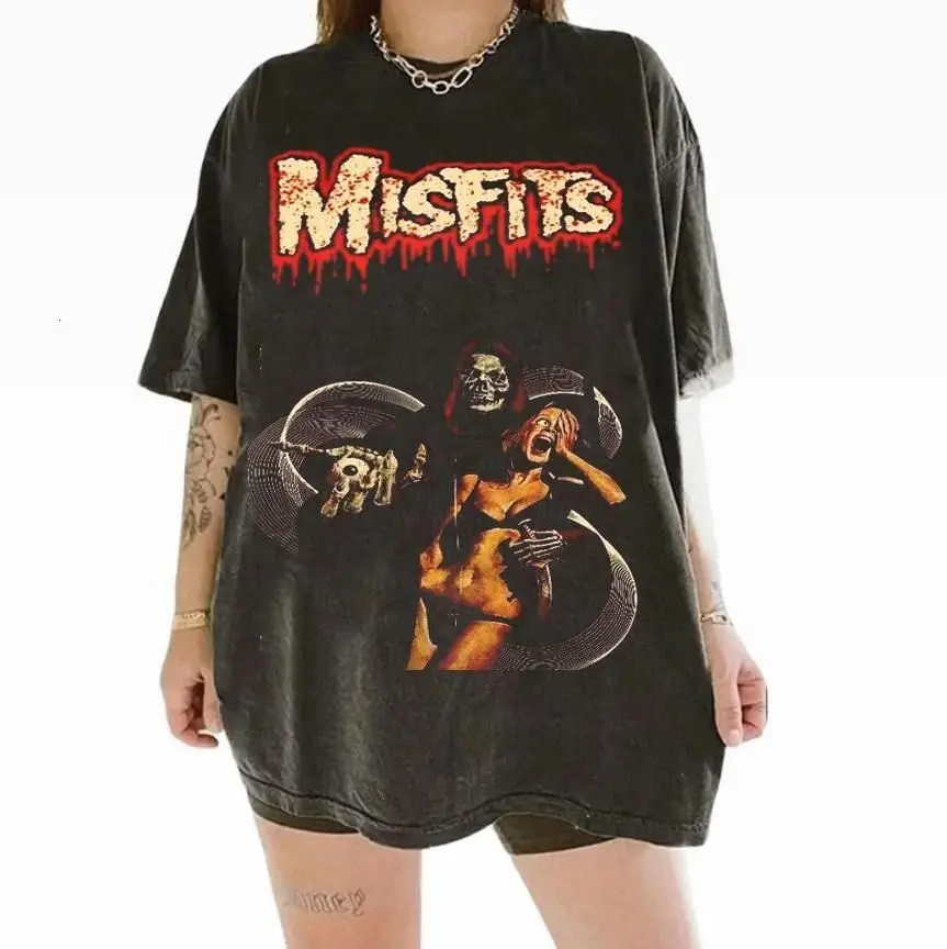 Vintage The Misfits Skeleton Skull T-Shirt, Rock N Roll Punk Classic Tee, Trending Halloween Shirt, For Men Women Menswear Top