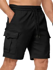 Dokotoo Men Mens Cargo Shorts Casual Solid Color Lightweight Summer Outdoor Work Cargo Shorts with Multi Pockets