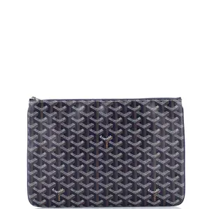 Pre-owned Goyard Canvas Coated Small Leather Goods Senat Zip Pouch Coated Canvas MM by Rebag
