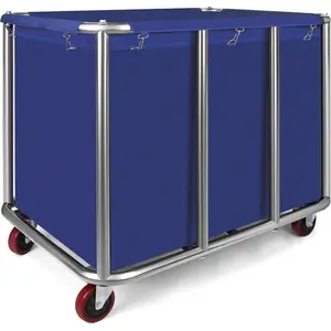 Commercial Laundry Cart with Wheels,11.35 Bushel Large Laundry Cart,Industrial Laundry Cart with Stainless Steel Frame and Waterproof Oxford Cloth,Industrial Laundry Hamper Load 440Lbs