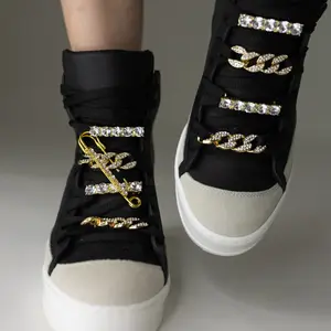 Fearless Annie Black Crystal Chain Wedge Sneaker | Trending Lace-Up Trainer Sneakers with Hidden Heel, Lightweight Sports Shoes